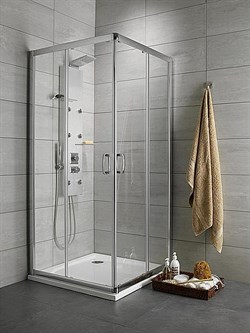 Radaway Квадратные двухдверные душевые кабины Premium Plus C арт.30453-01-08N коричневое - фото 10897