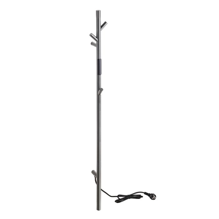 704155015 Электрический полотенцесушитель стойка мини, 30W, нержавеющая сталь, графит - фото 85255