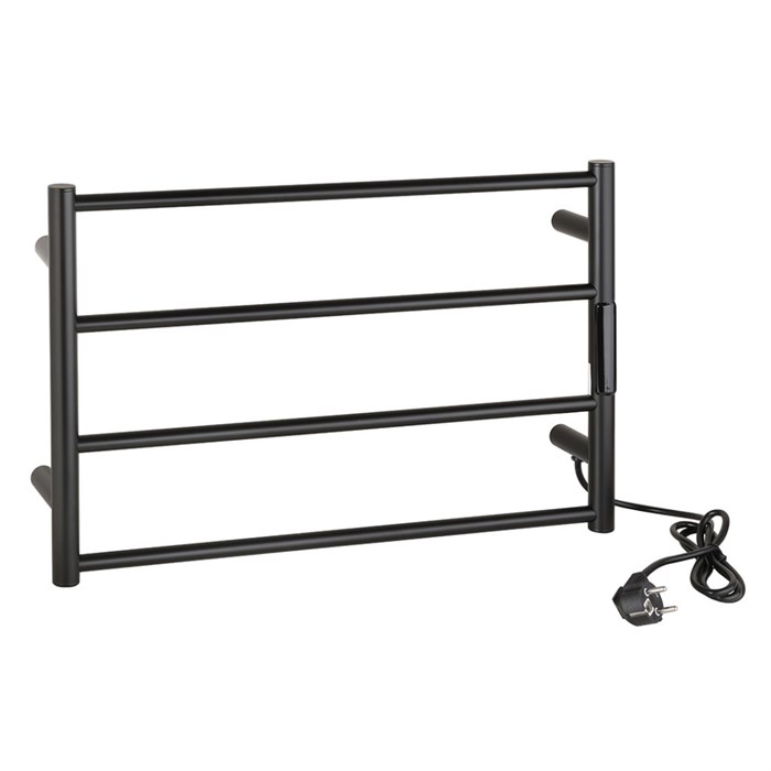 704151080 Электрический полотенцесушитель мини 560x370x90 мм, 63W, нержавеющая сталь, черный - фото 85282