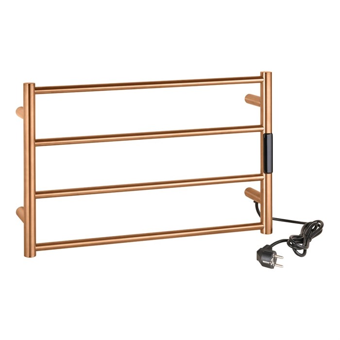 704154085 Электрический полотенцесушитель мини 560x370x90 мм, 63W, нержавеющая сталь, матовая медь - фото 85299