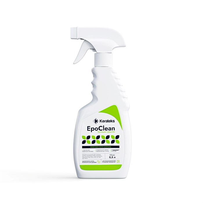 Очиститель разводов от эпоксидной затирки KERATEKS EpoClean, 0,5л с триггером - фото 85488