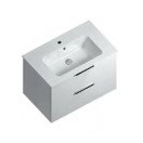 PI.75\WHT Тумба PIANO 75 см, 2 ящика, белый глянец