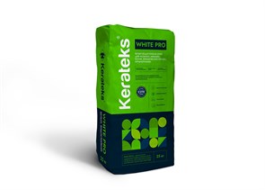 Цементный клей для керамогранита и плитки белый влагостойкий - "Kerateks White Pro" (класс С2ТЕ), 25
