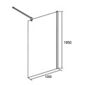 PAINI-WalkIN100C Душевая перегородка 100x195 Paini, стекло прозрачное - фото 50035