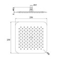 50CR759UPQ25E Расс.д/душа, квадратный, 250 мм, хром - фото 52332