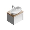 MO.60.1+1\WHT Тумба MODULA подвесная 60 с ящиком 1+1, белая глянцевая - фото 60652