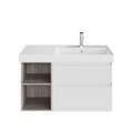 CUB.90Rh/WHT.M Тумба CUBO правая подвесная с ящиками 90, белая матовая - фото 65559