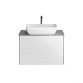 PLB.M.80.2/WHT.V Тумба PLAZA Modern подвесная 80, 2 ящика, белая глянцевая - фото 80118