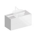PLB.M.100.2/WHT.V Тумба PLAZA Modern подвесная 100, 2 ящика, белая глянцевая - фото 80138