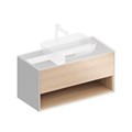 PLB.M.100.1/OAK.V Тумба PLAZA Modern подвесная 100 дуб виченца 1 ящик + полка - фото 80145