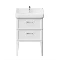 PO.M.60.2/WHT Тумба POMPEI напольная с 2 ящиками 60, белая глянцевая - фото 84538