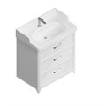 PO.M.80.3/WHT Тумба POMPEI напольная с 3 ящиками 80, белая глянцевая - фото 84566
