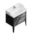 PO.M.80.2/BLK Тумба POMPEI напольная с 2 ящиками 80, черная глянцевая - фото 84579