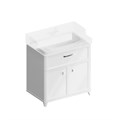 PO.M.80.1/WHT Тумба POMPEI напольная с ящиком и дверцами 80, белая глянцевая - фото 84589