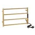 704153081 Электрический полотенцесушитель мини 560x370x90 мм, 63W, нержавеющая сталь, золото - фото 85288