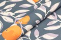 KM8503 Обои виниловые Шафран мотив,синий,  апельсины 1,06х10 (1, Т B) прямая стыковка - фото 86618